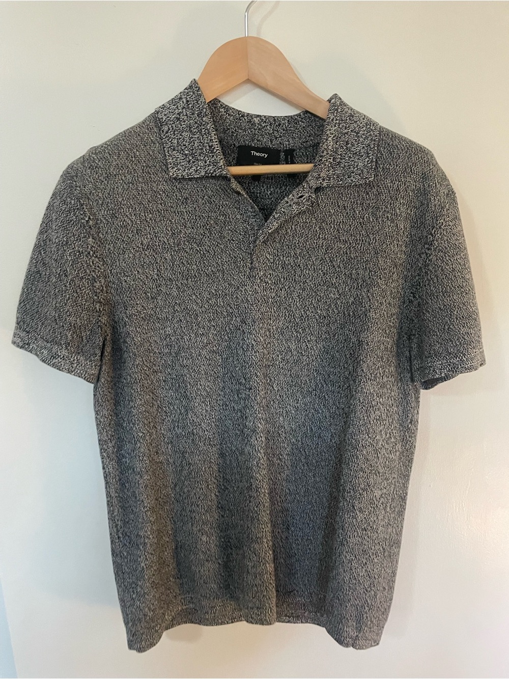 Theory Men's Gray Heather Short-Sleeve Polo